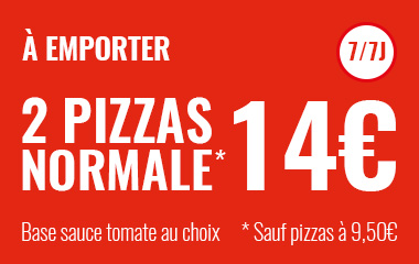 2 pizzas normale 14 euros